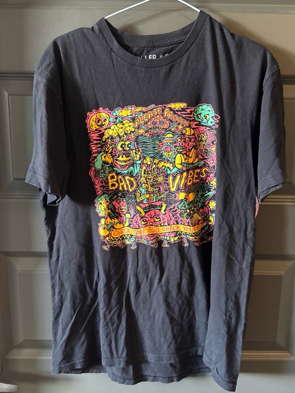 Killer Acid "Bad Vibes" Limited Edition Graphic T-Shirt - Charcoal Grey - Size L